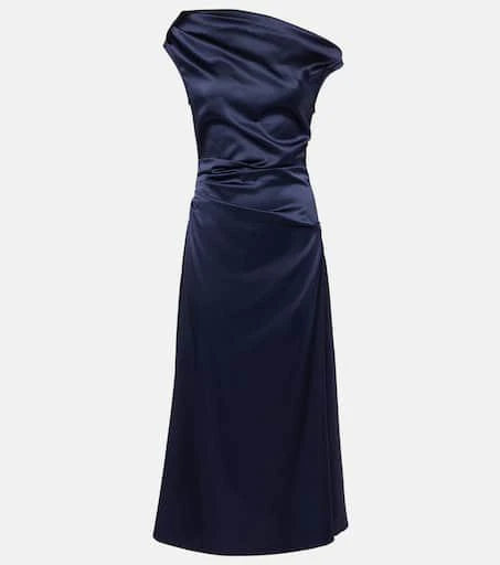 Staud Elyse pleated silk-blend maxi dress 1
