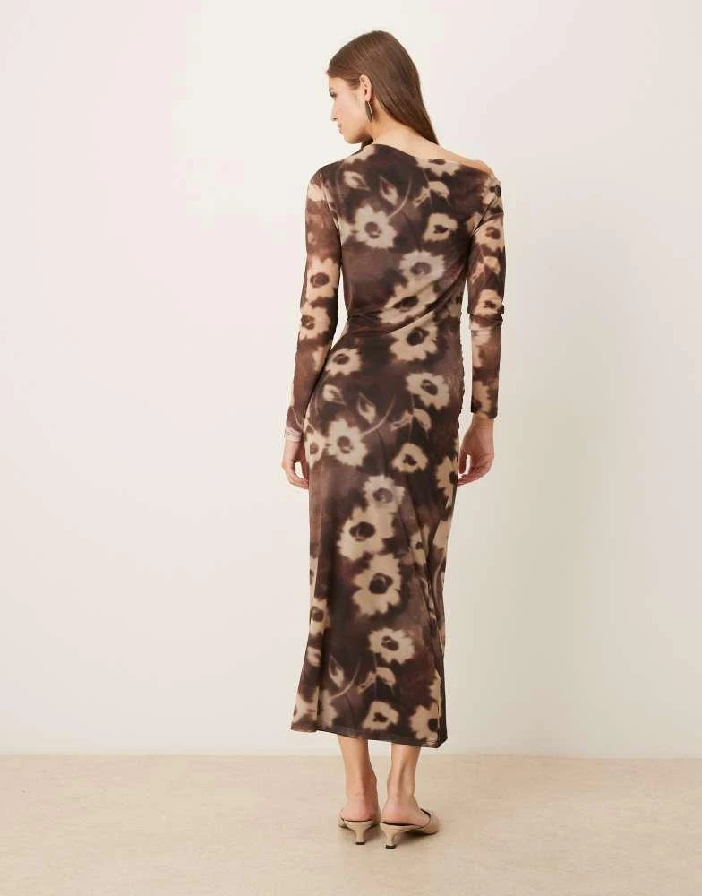 Shop Mango long sleeve asymmetric midi dress in blurred floral print on  Sale at BeyondStyle  Get 10% Off Mango long sleeve asymmetric midi dress  in blurred floral print with Limited-Time Flash