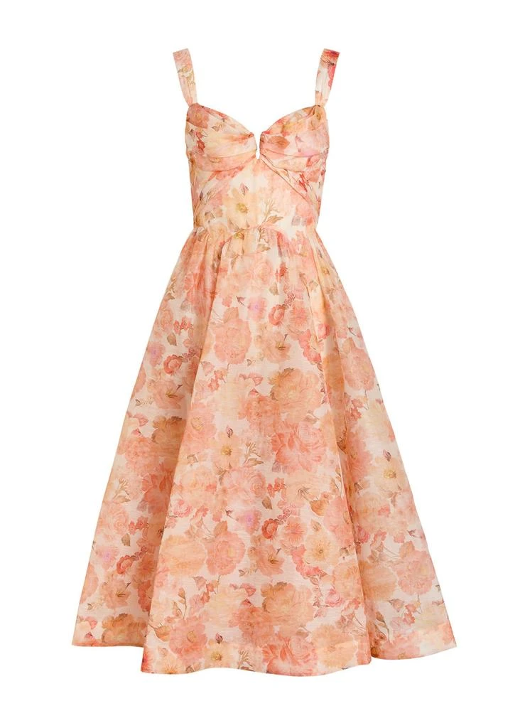 zimmermann rosa floral linen midi dress Zimmermann Rosa Bralette Midi Dress Lilac Wisteria Floral Size 0