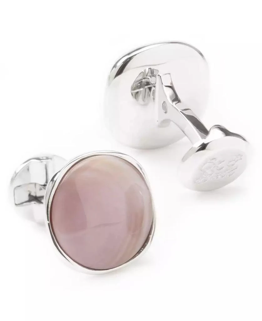 Ox and Bull Trading Co. Men's Sterling Silver Classic Formal Mother of Pearl Cufflink 2