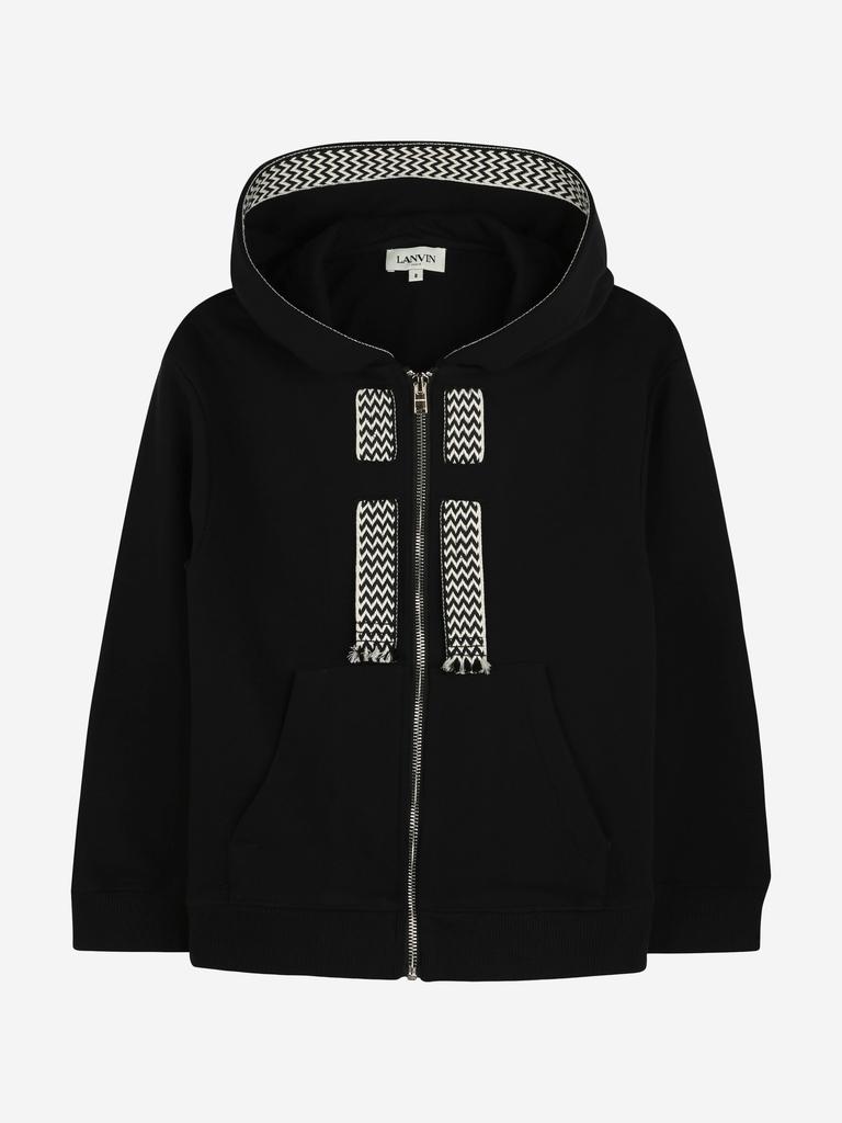 Lanvin Boys Logo Zip Up Top in Black