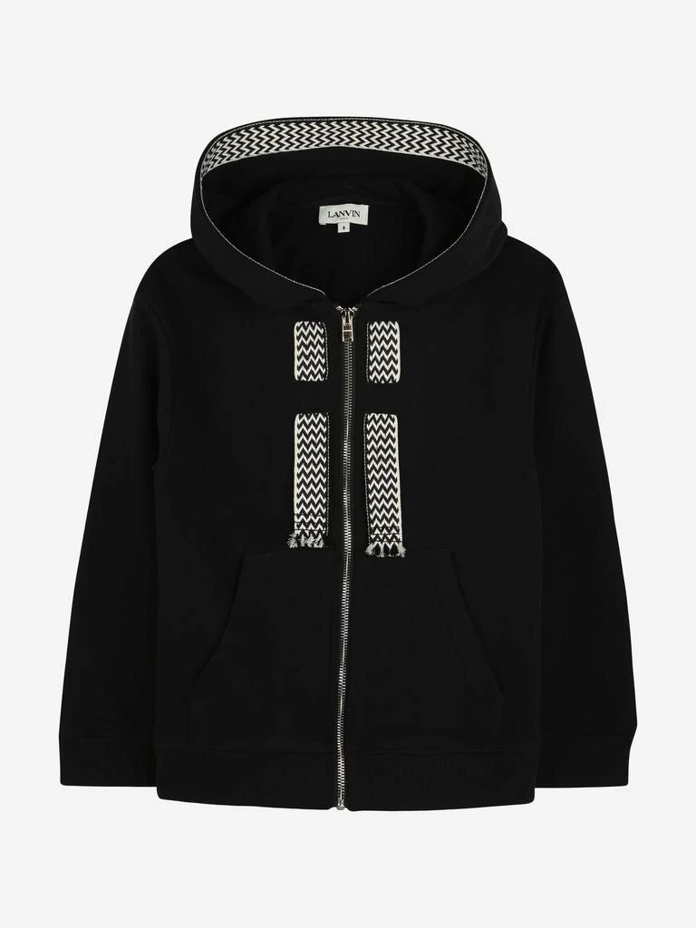 Lanvin Boys Logo Zip Up Top in Black 1