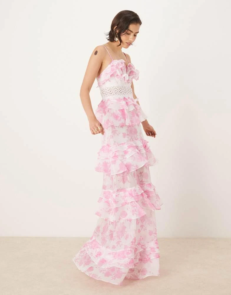 True Decadence True Decadence V neck maxi dresses in candy pink floral 1