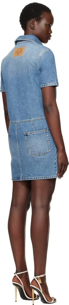 Moschino Blue Laurel Crown Emblem Denim Minidress 3