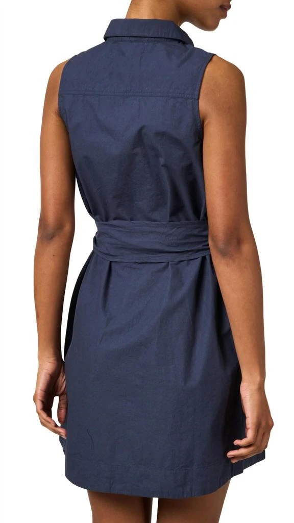 Apiece Apart Cotton Shirt Dress In Navy 2