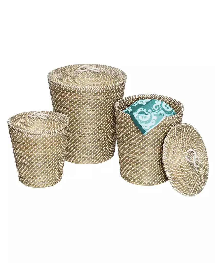 Honey Can Do Set of 3 Nesting Seagrass Snake Charmer's Baskets 1