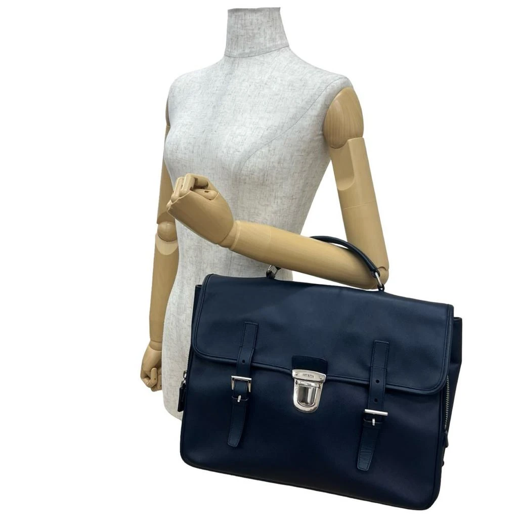 Prada Leather Briefcase Handbag (Pre-Owned) 2