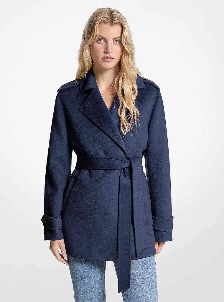 Michael Kors Wool Blend Belted Wrap Coat