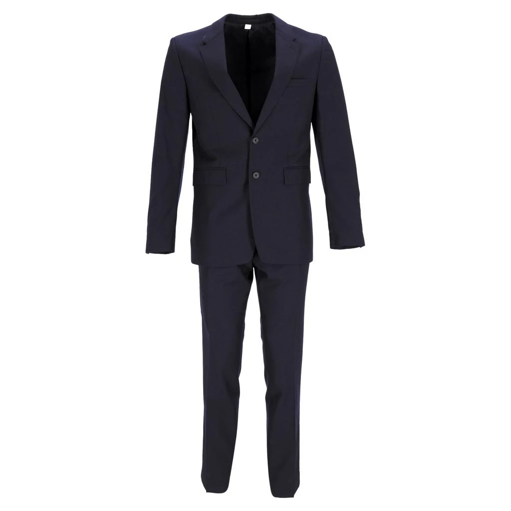 Burberry London Single-Breasted Suit and Pants Set in Navy Blue Wool