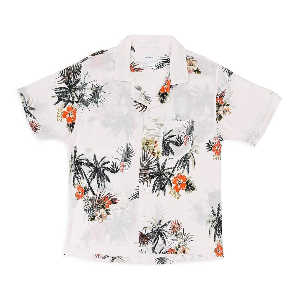 Rhude HAWAIIAN PINK/ MULTI BUTTON-UP SHIRT 1