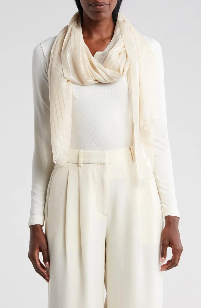 Cole Haan Metallic Stripe Oblong Scarf 1