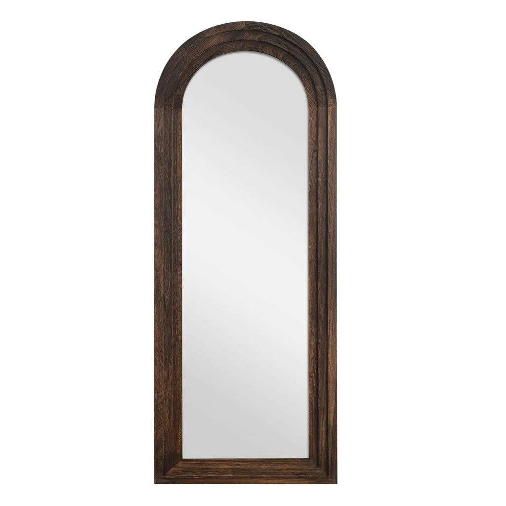 Hivvago 71" Brown Arch Wood Framed Standing Mirror