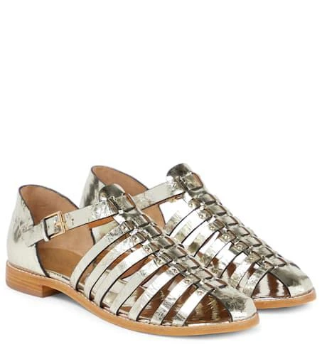 Tory Burch Metallic leather fisherman sandals 1