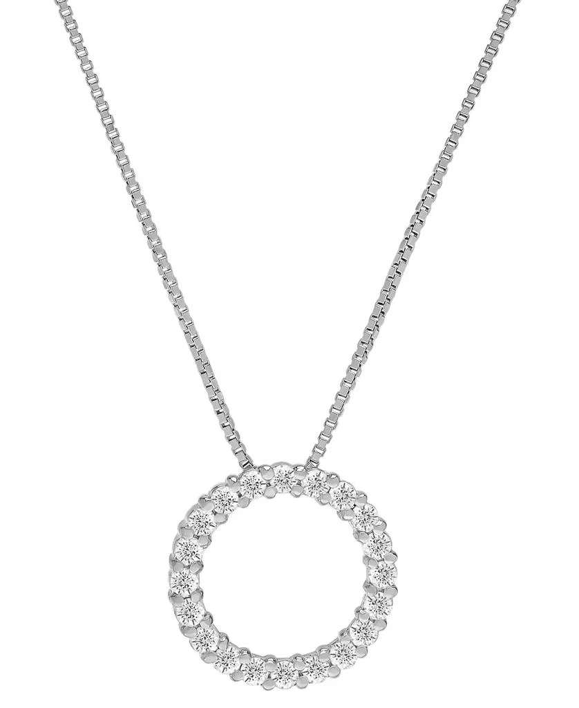Macy's Diamond Open Circle 18" Pendant Necklace (1/2 ct. t.w.) 1