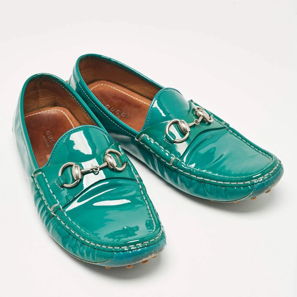 Gucci Gucci Green Patent Leather Slip On Loafers Size 38 4