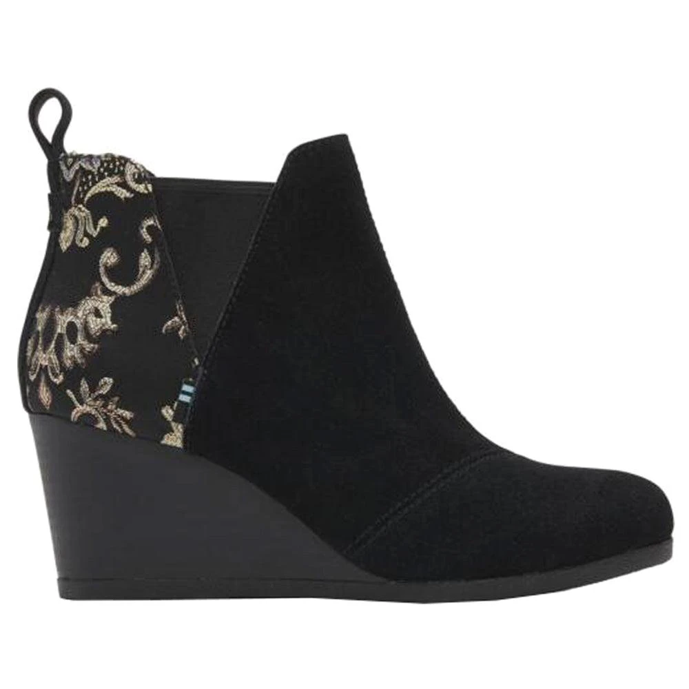 TOMS Kelsey Floral Wedge Round Toe Boots 1