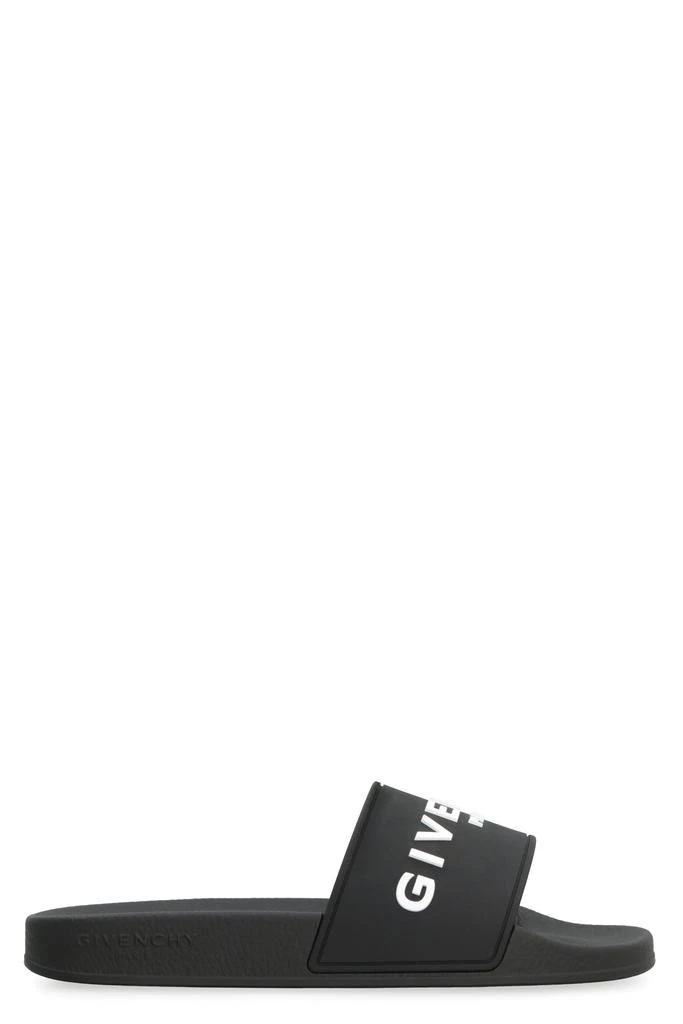 Givenchy BLACK SHOVEL FLIP-FLOP WHITE LOGO 1