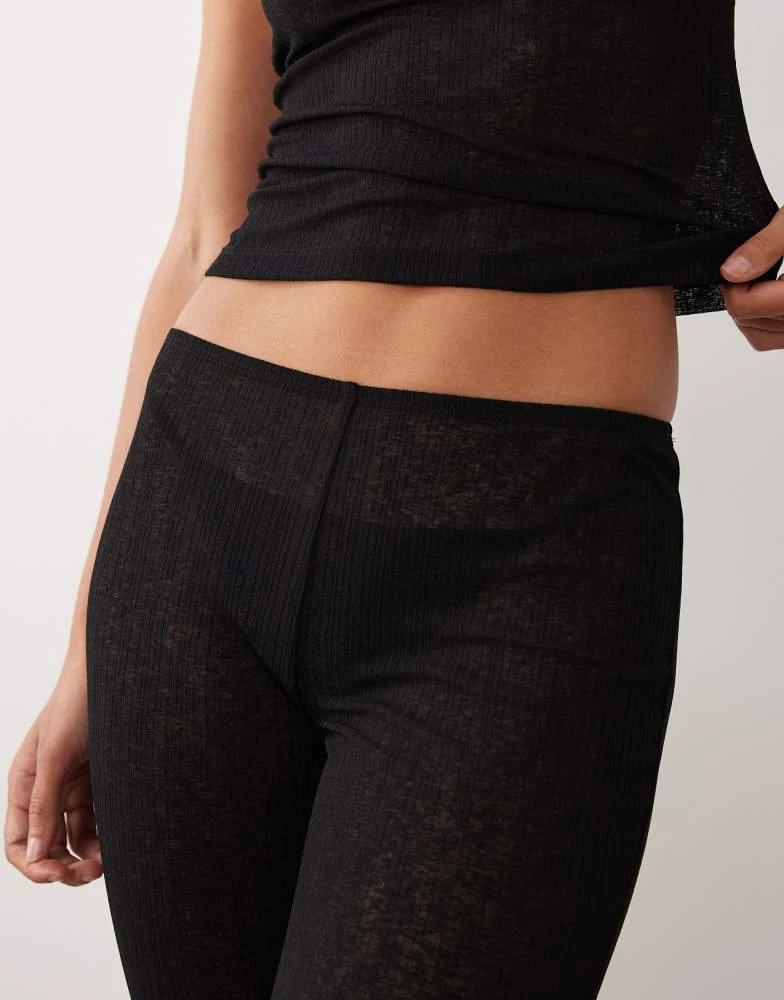 ASOS ASOS DESIGN semi sheer capri pyjama trouser with lace trim in black 5