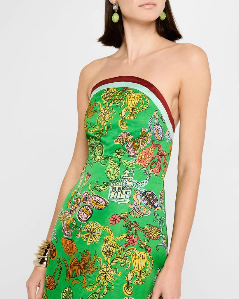 ALEMAIS Fiesta Strapless Midi Dress 5
