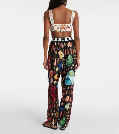 Dolce 
Gabbana Capri printed silk satin pants 3