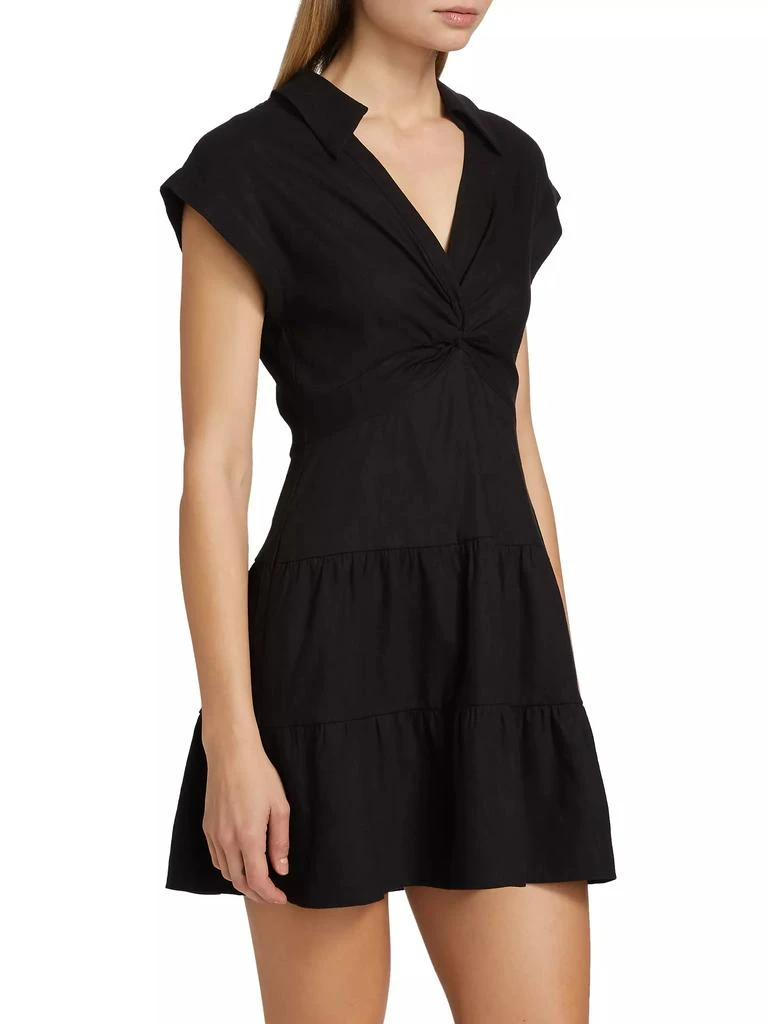 Alice + Olivia Mila Linen-Blend Twist Minidress 4