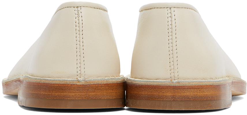 Lemaire Off-White Flat Piped Slippers - Business Casual Shoes