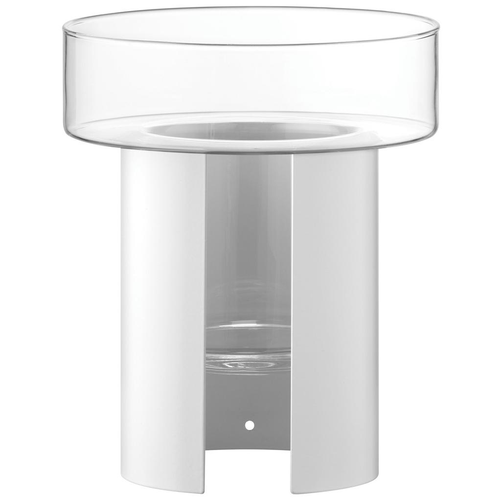 LSA International Terrazza planter h22cm 19cm clear-chalk white