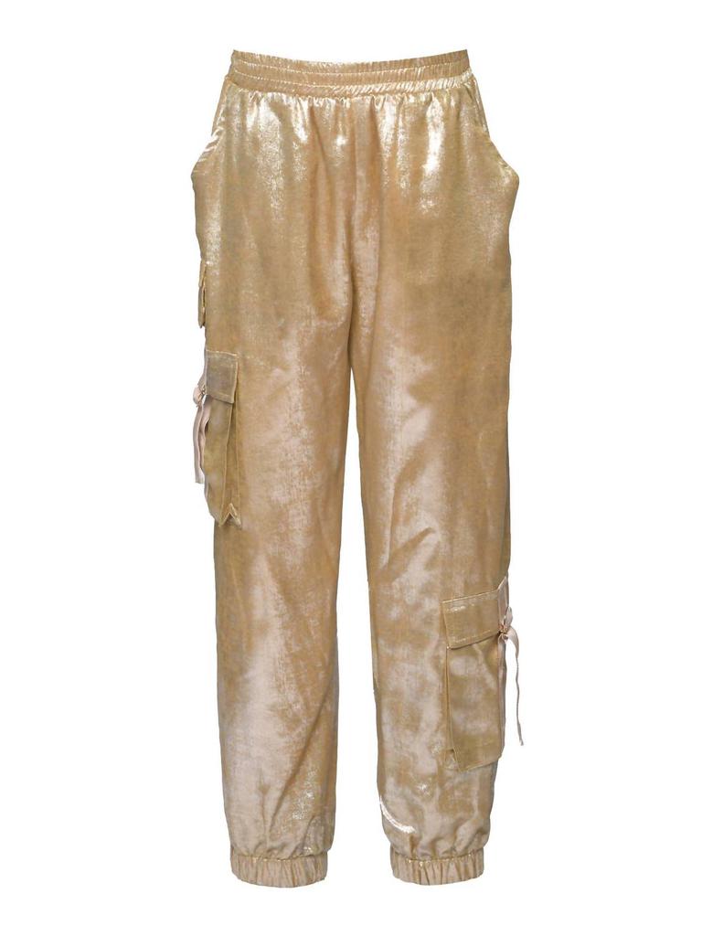Hannah Banana Hannah Banana - GIRL'S METALLIC CARGO POCKET JOGGER PANTS