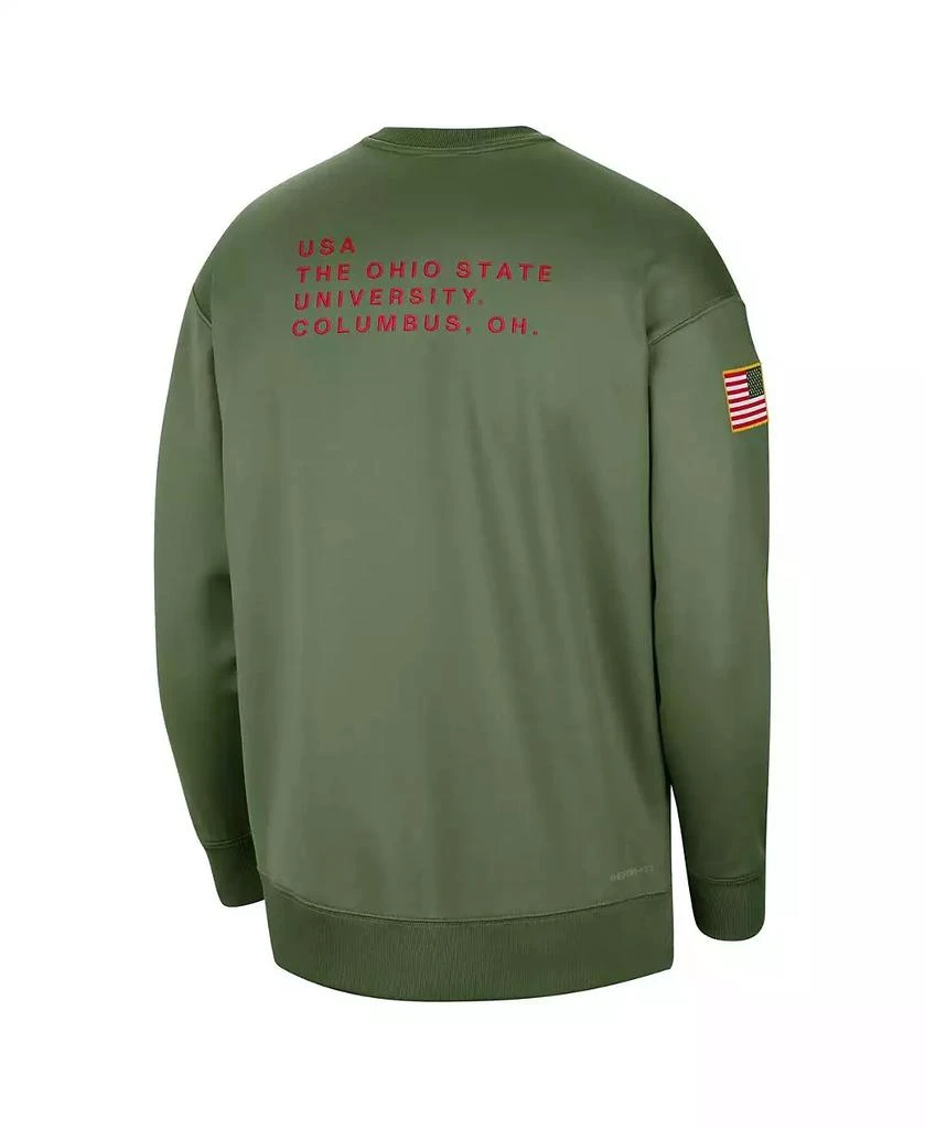 NIKE Women's Olive Ohio State Buckeyes Military-Inspired Collection All-Time Performance Crew Pullover Sweatshirt 2