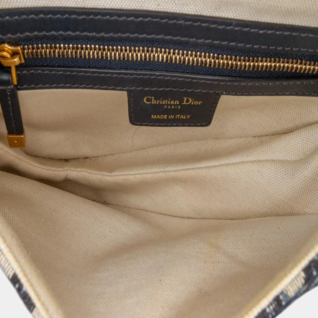 Dior Dior Blue Mini Oblique Canvas Saddle Bag 7