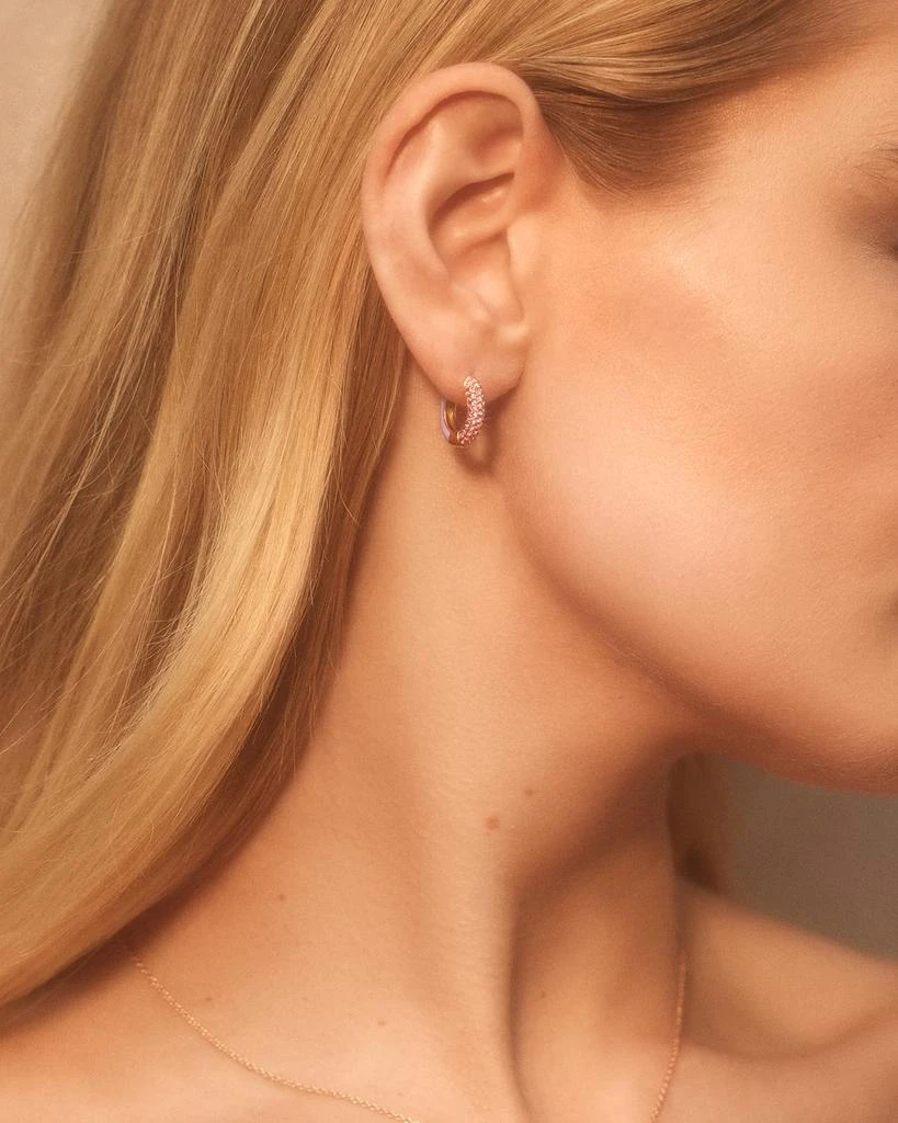 Emily P. Wheeler Baby Duo 18K Yellow Gold and Violet Enamel Earrings with Ombre Stones 2