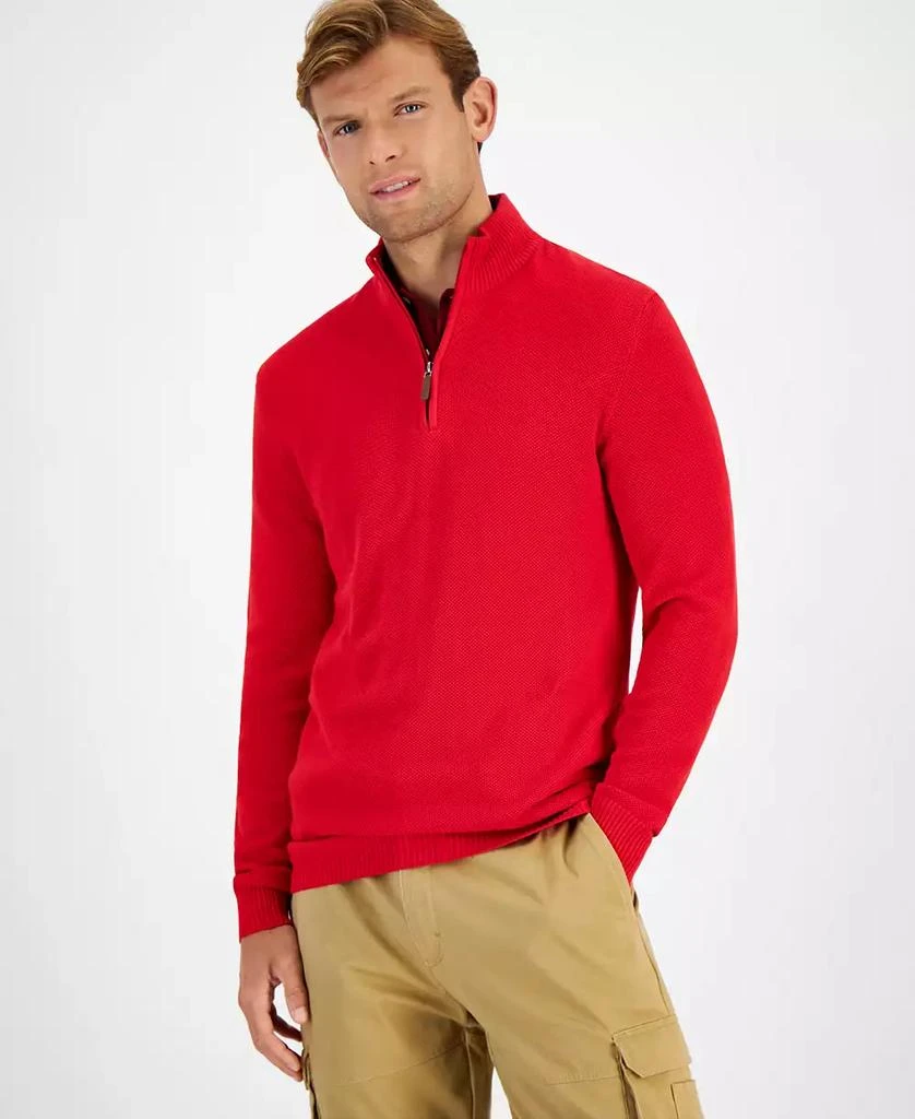 Club Room Men's Quarter-Zip Textured Cotton Sweater, Created for Macy's 1