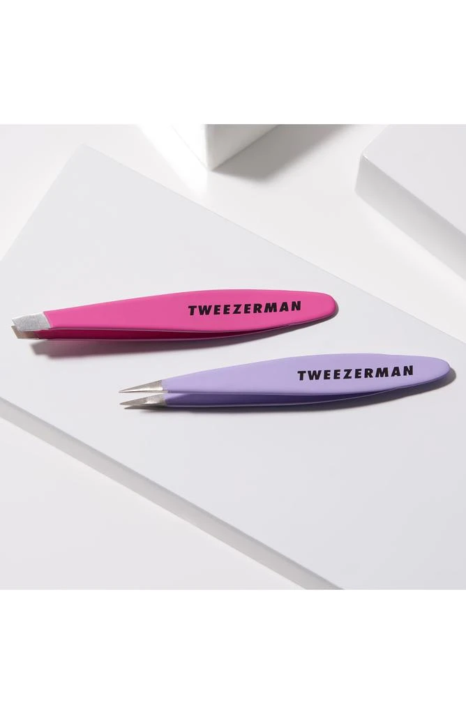 Tweezerman Mini Slant Oval & Point Tweezer Combo Set 6