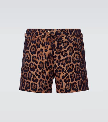 Tom Ford Leopard-print swim trunks 1