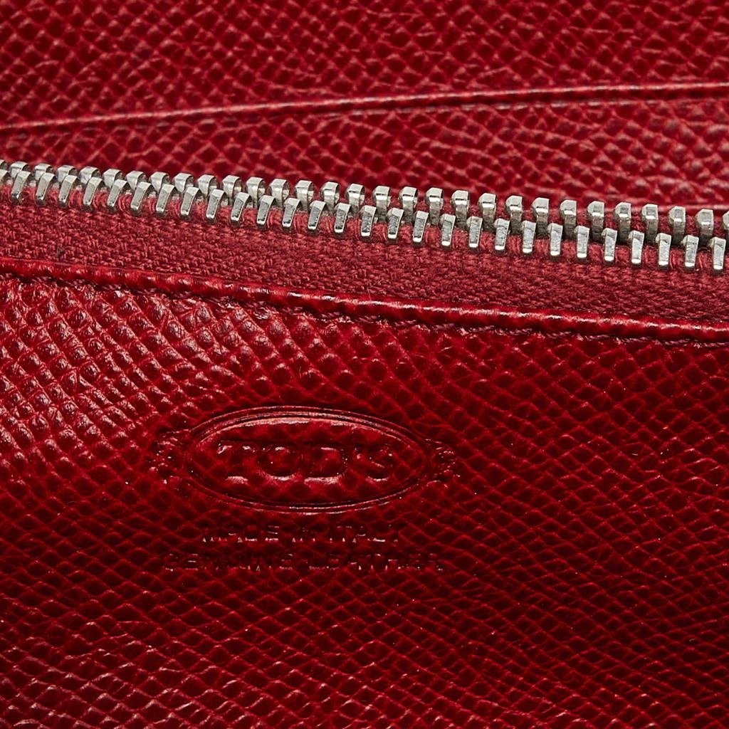 Tod's Tod's Red Leather Zip Around Wallet 8