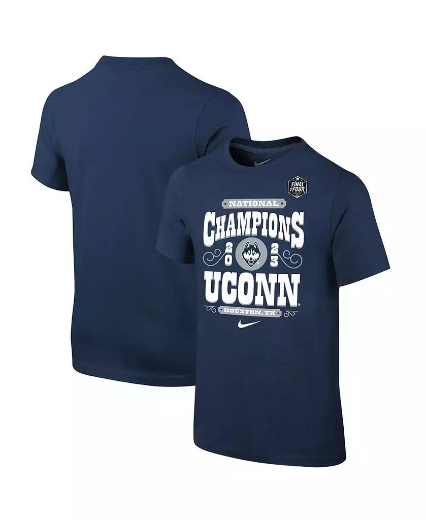 NIKE Big Boys and Girls Navy UConn Huskies 2023 NCAA Men's Basketball National Champions Celebration T-shirt