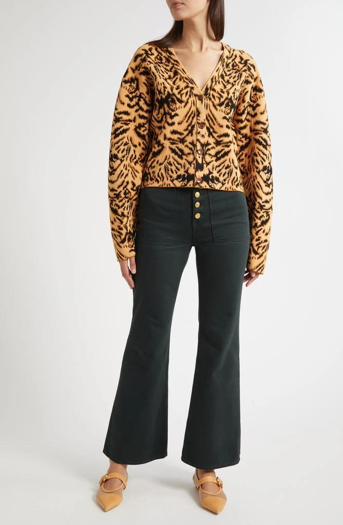 Ulla Johnson Payton Metallic Tiger Jacquard Cardigan 2