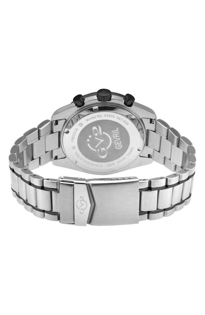 GV2 Freccia Stainless Steel Swiss Quartz Bracelet Watch, 42mm 2
