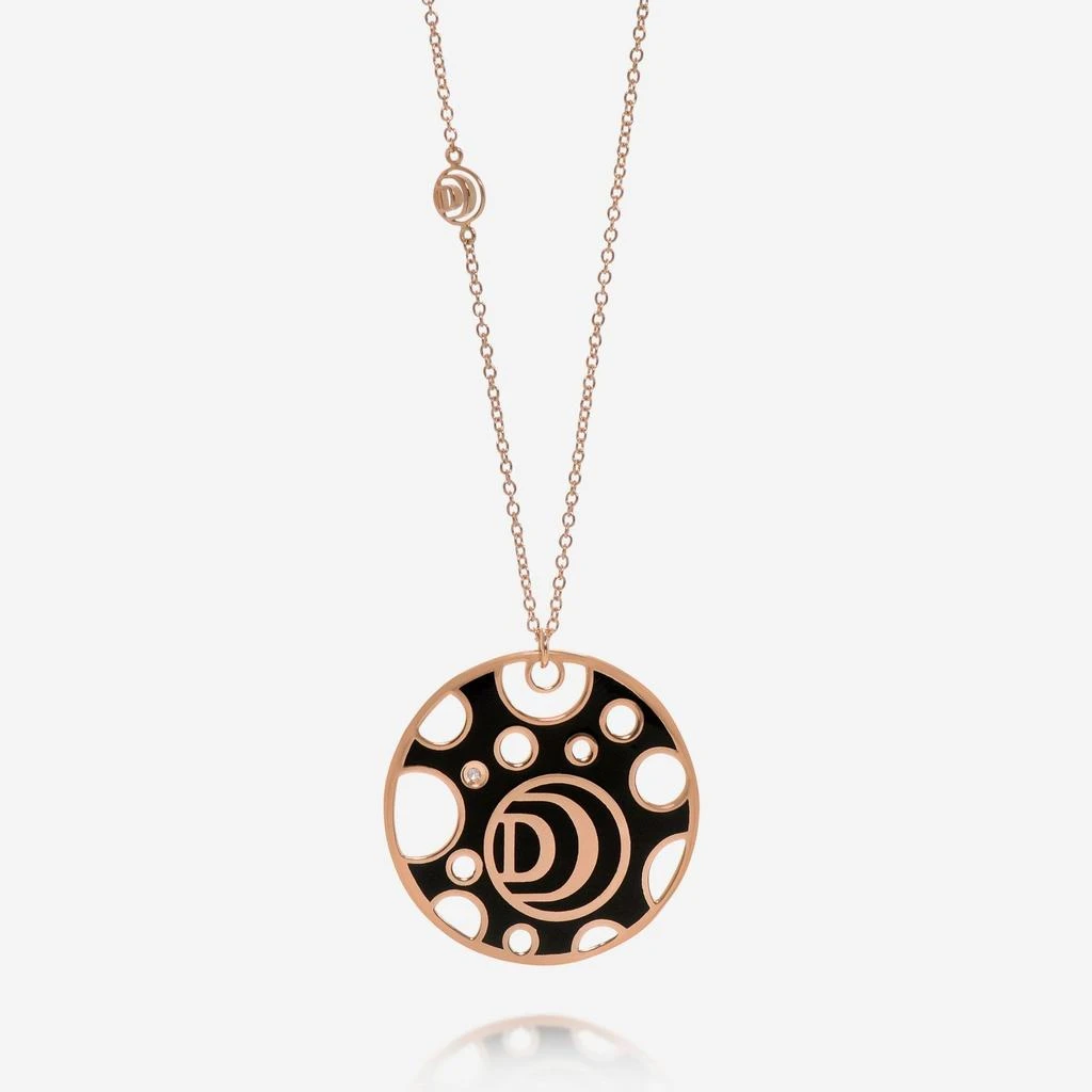 Damiani Damiani Damianissima 18K Rose Gold and Ceramic Diamond Pendant Necklace 20058573 1