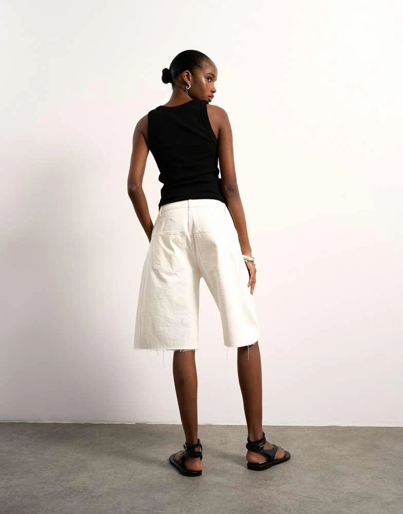 Topshop Topshop denim barrel jort in ecru 4