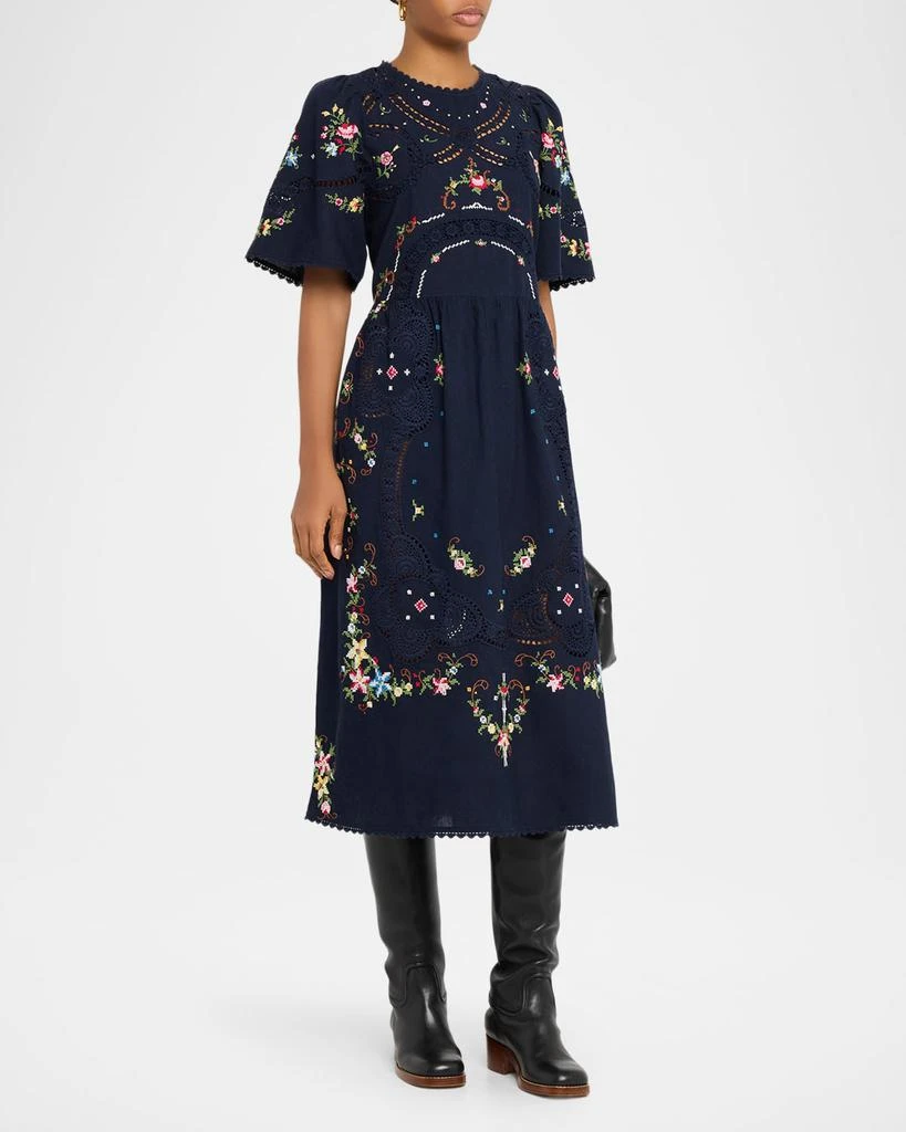 Sea Edwina Embroidered Midi Dress 4