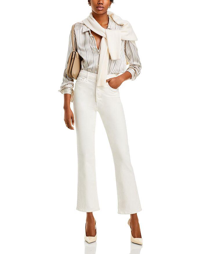 MOTHER The Tripper High Rise Ankle Jeans in Cream Puff