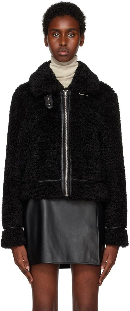 STAND STUDIO Black Audrey Faux-Fur Jacket 1