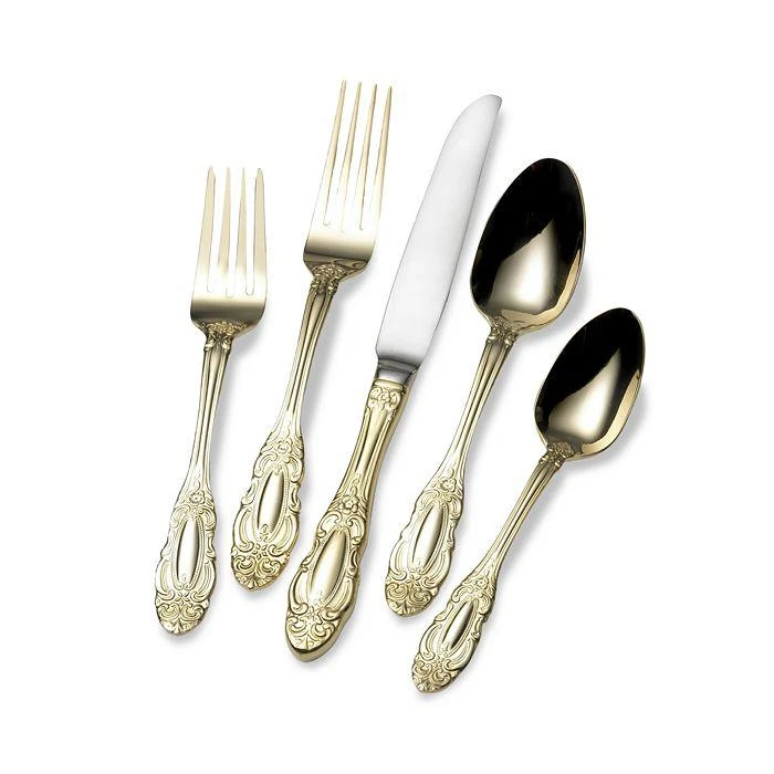 Wallace Duchess Gold 65 Piece Flatware Set, Service for 12