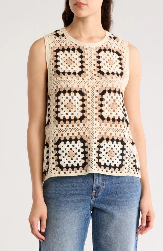 DR2 by Daniel Rainn Openwork Granny Square Sweater Tank 1