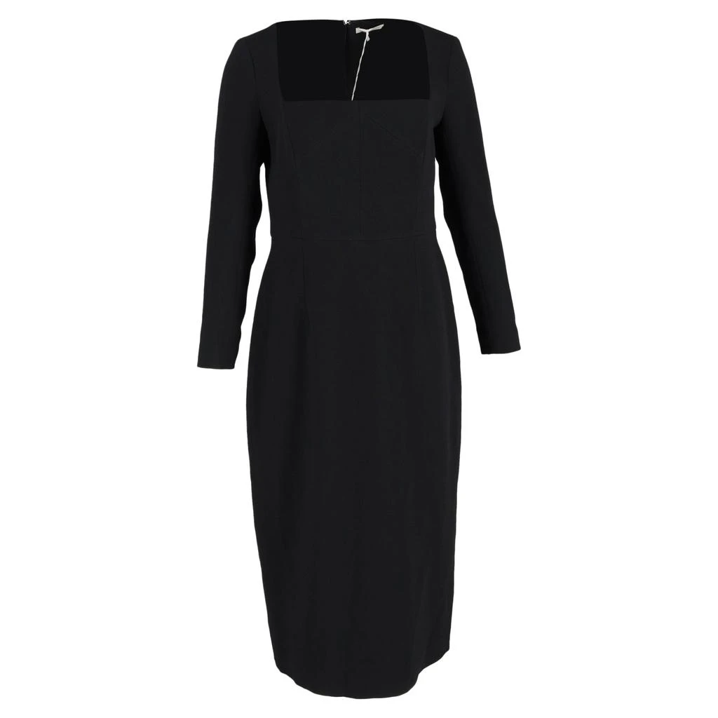 Emilia Wickstead Erletta Double  Crepe Midi Dress in Black Polyester 1