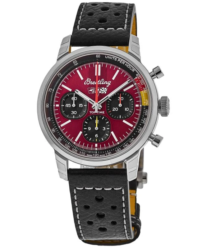 BREITLING Breitling Top Time Chevrolet Corvette Automatic Burgundy Dial Leather Strap Men&apos;s Watch AB01761A1K1X1 1