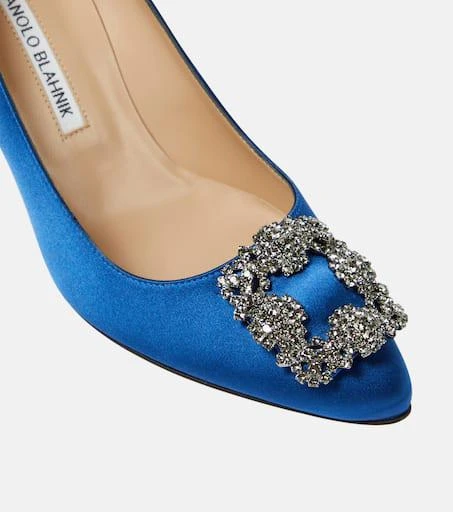 Manolo Blahnik Hangisi 90 embellished satin pumps 6