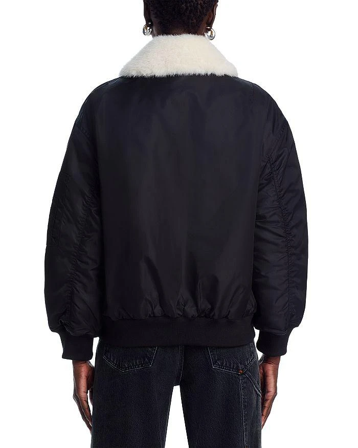 AQUA Faux Fur Collar Bomber Jacket - Exclusive 4