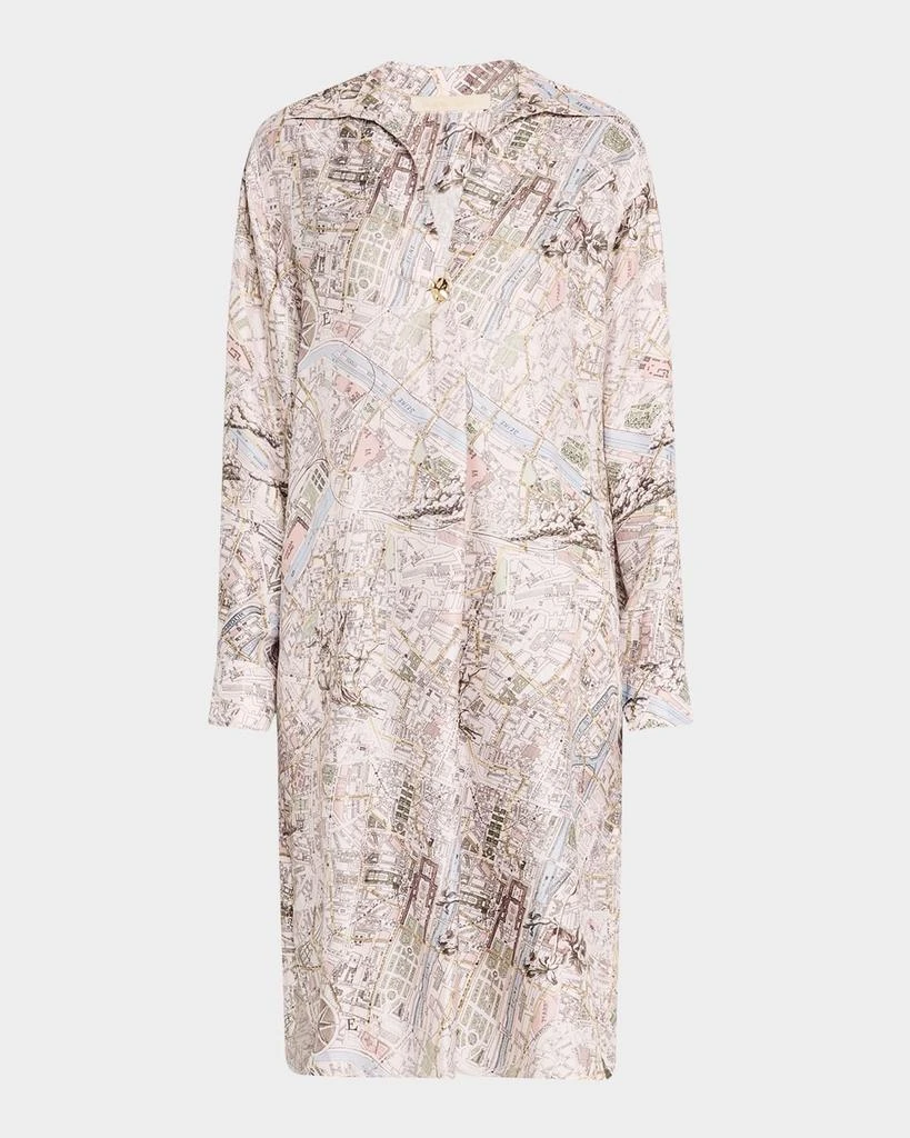 VANESSA BRUNO Elora Map-Print Shift Shirtdress 1